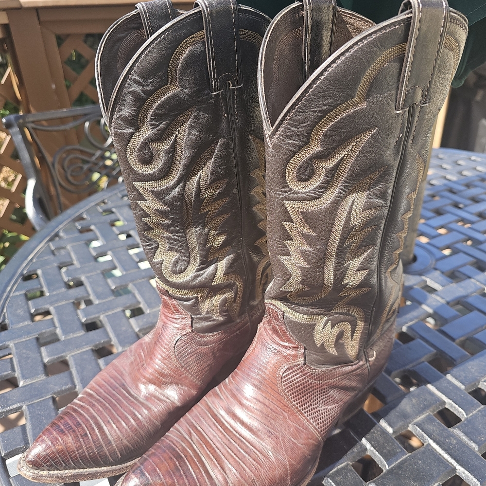 Justin leather cowboy boots